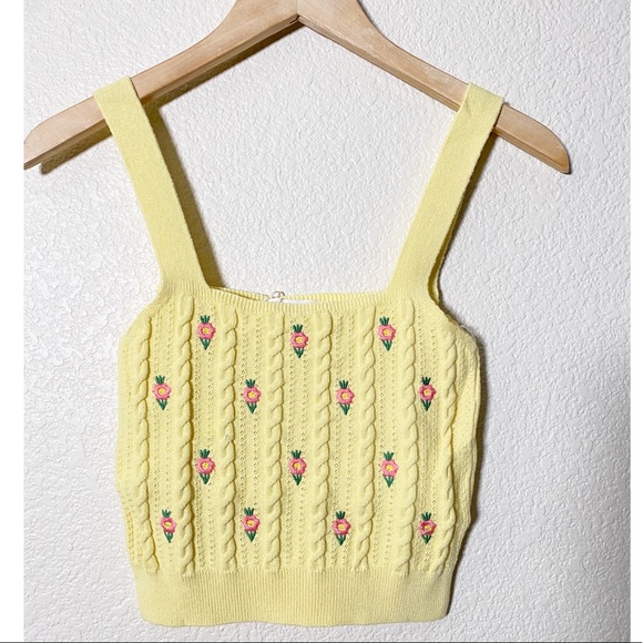 NEW! Mango | Flowers knitted crop top - Picture 3 of 5